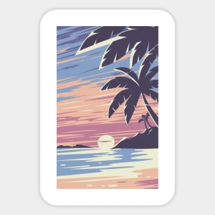 Sunset at the beach Sticker